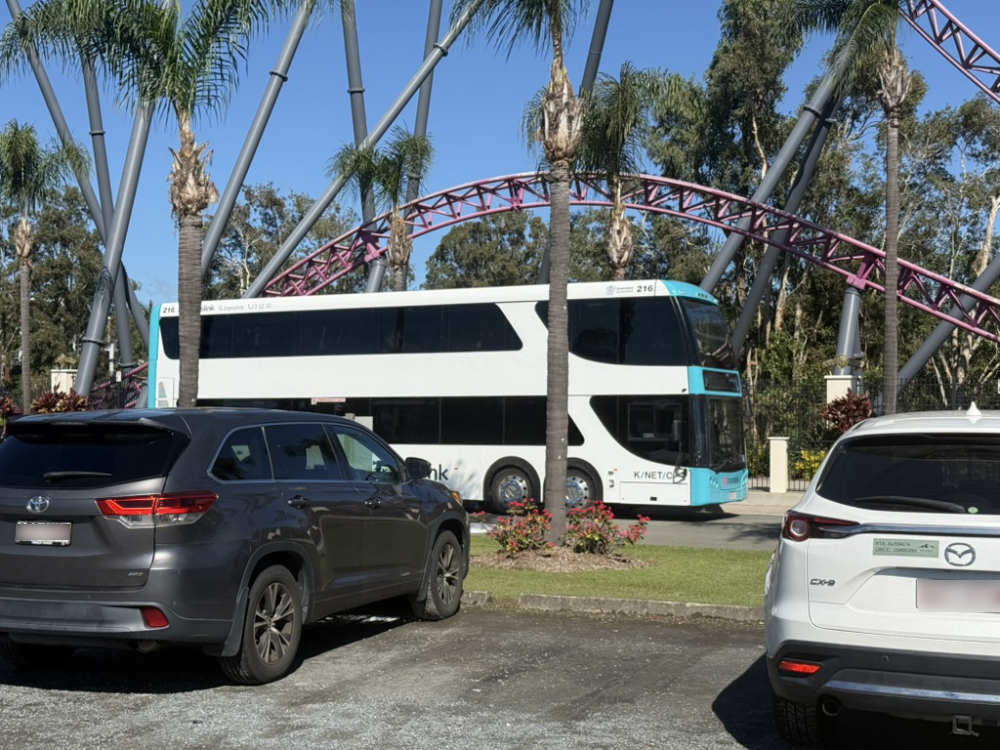 Double-decker bus in Translink livery